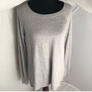 Halogen gray cashmere blend zip back tunic sweater
